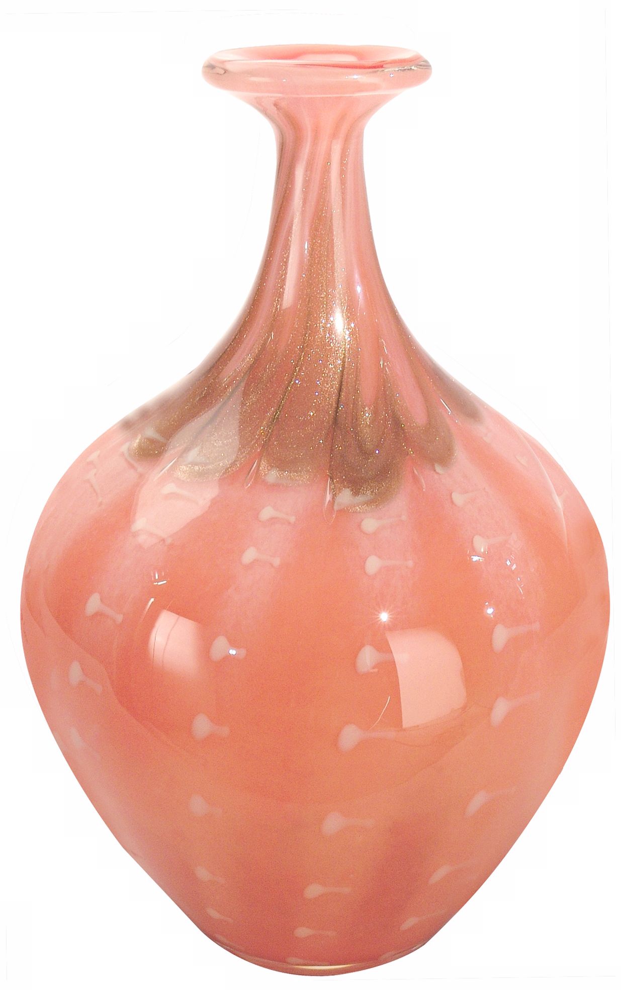 Dale Tiffany Salmon Oval Hand-Blown Art Glass Vase