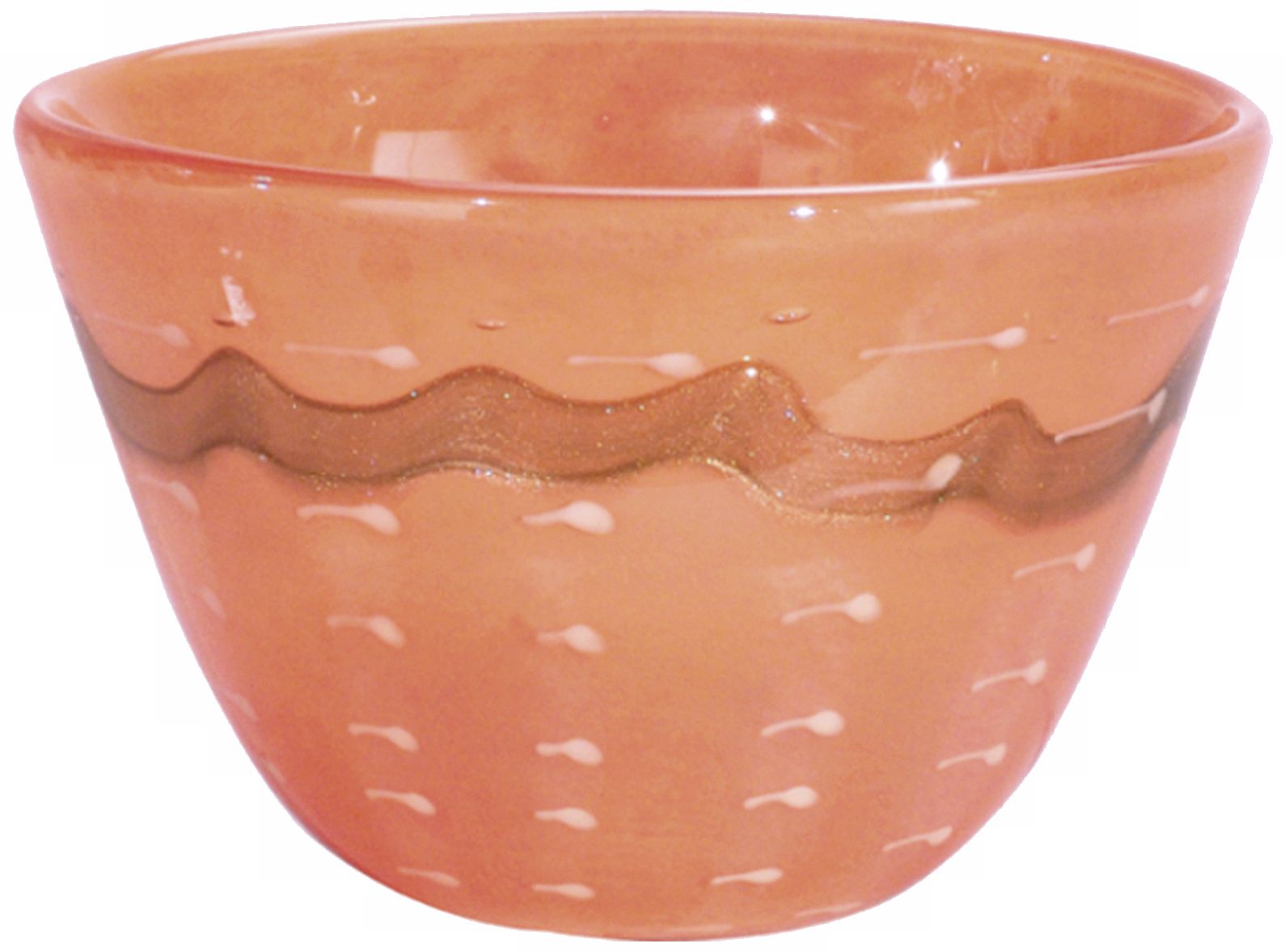 Dale Tiffany Salmon Hand-Blown Art Glass Bowl
