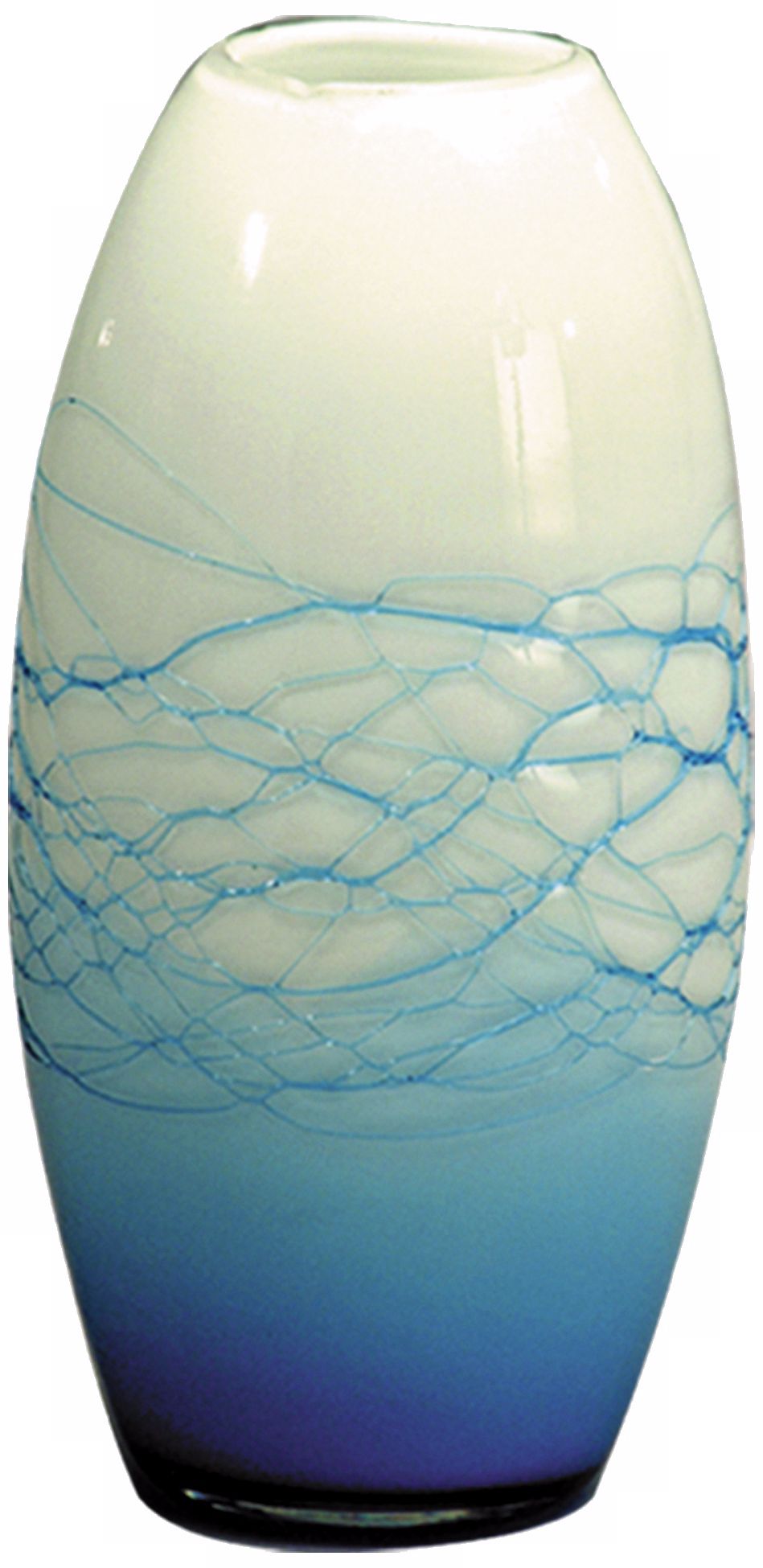 Dale Tiffany Westerly Blue Oval Hand-Blown Glass Vase