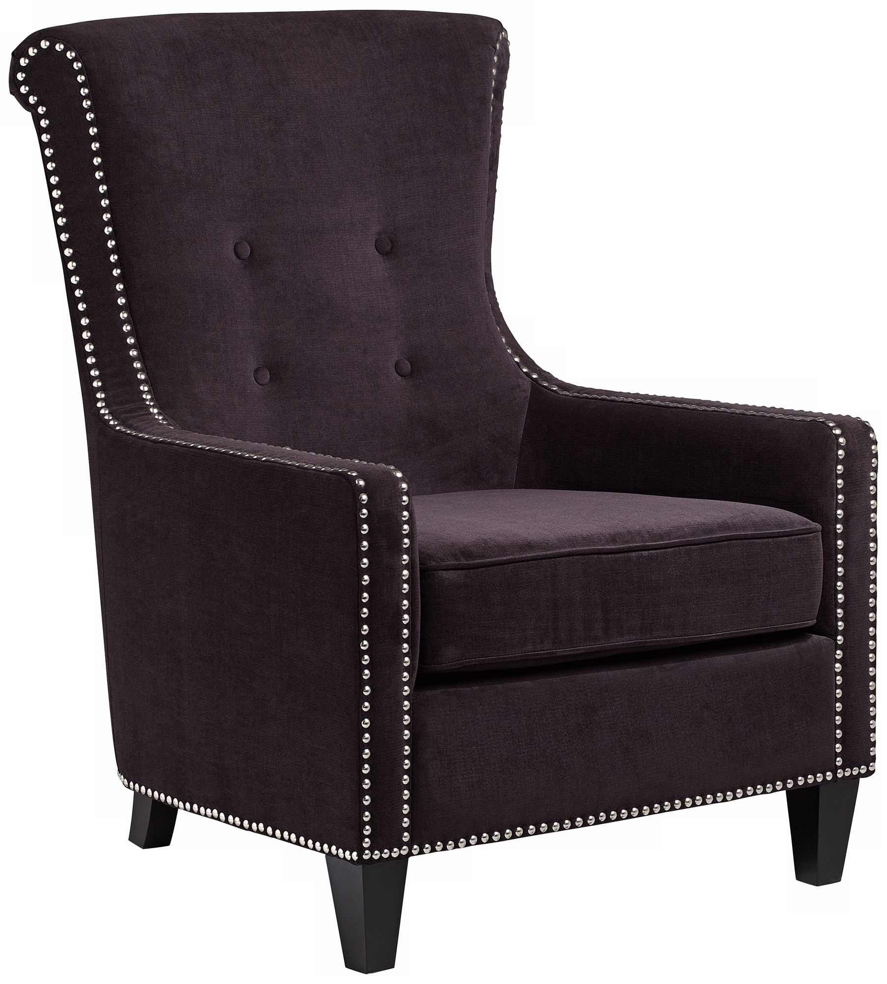 Scarlet Ebony Nailhead Accent Chair