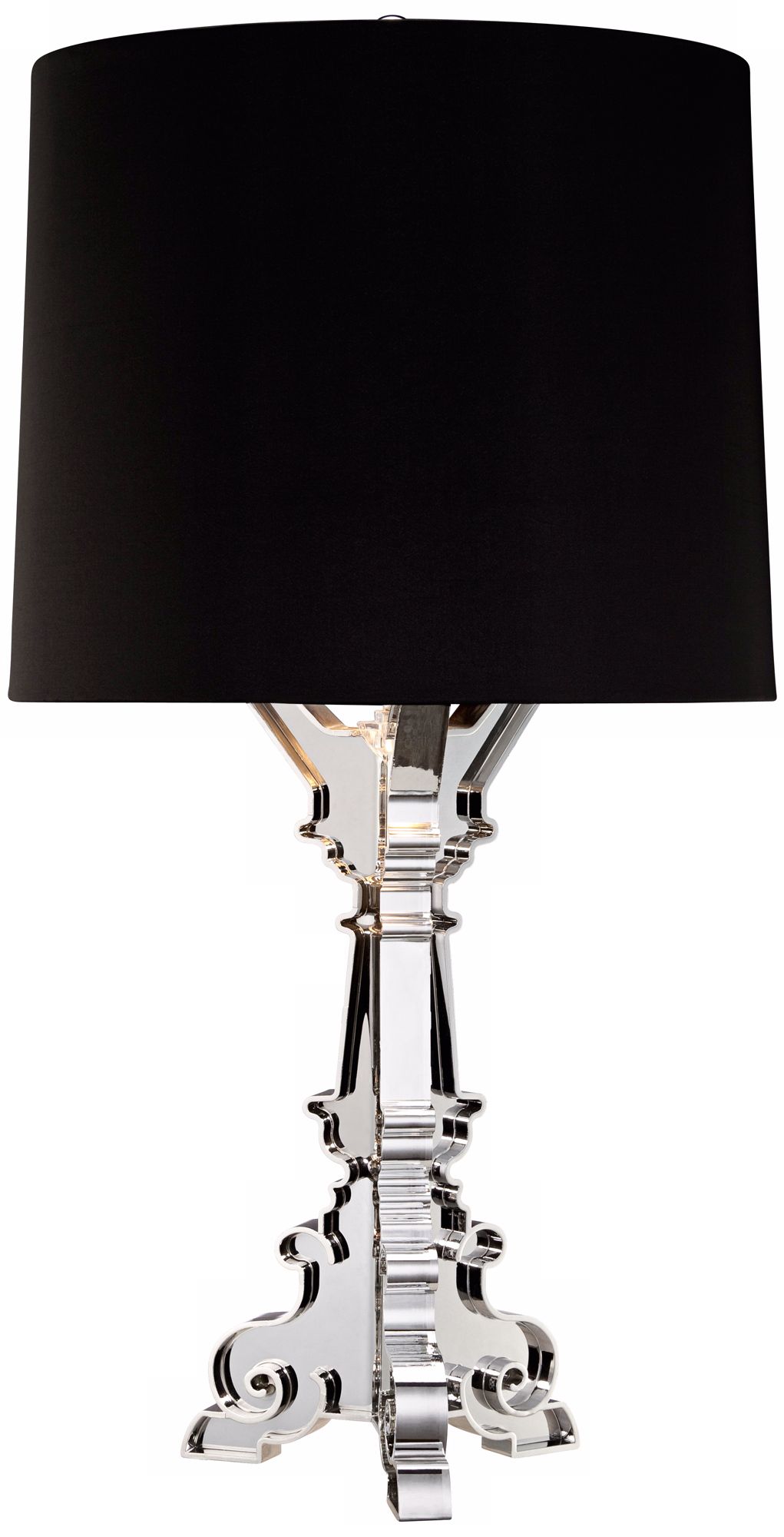 Baroque Silver Plate Acrylic Table Lamp