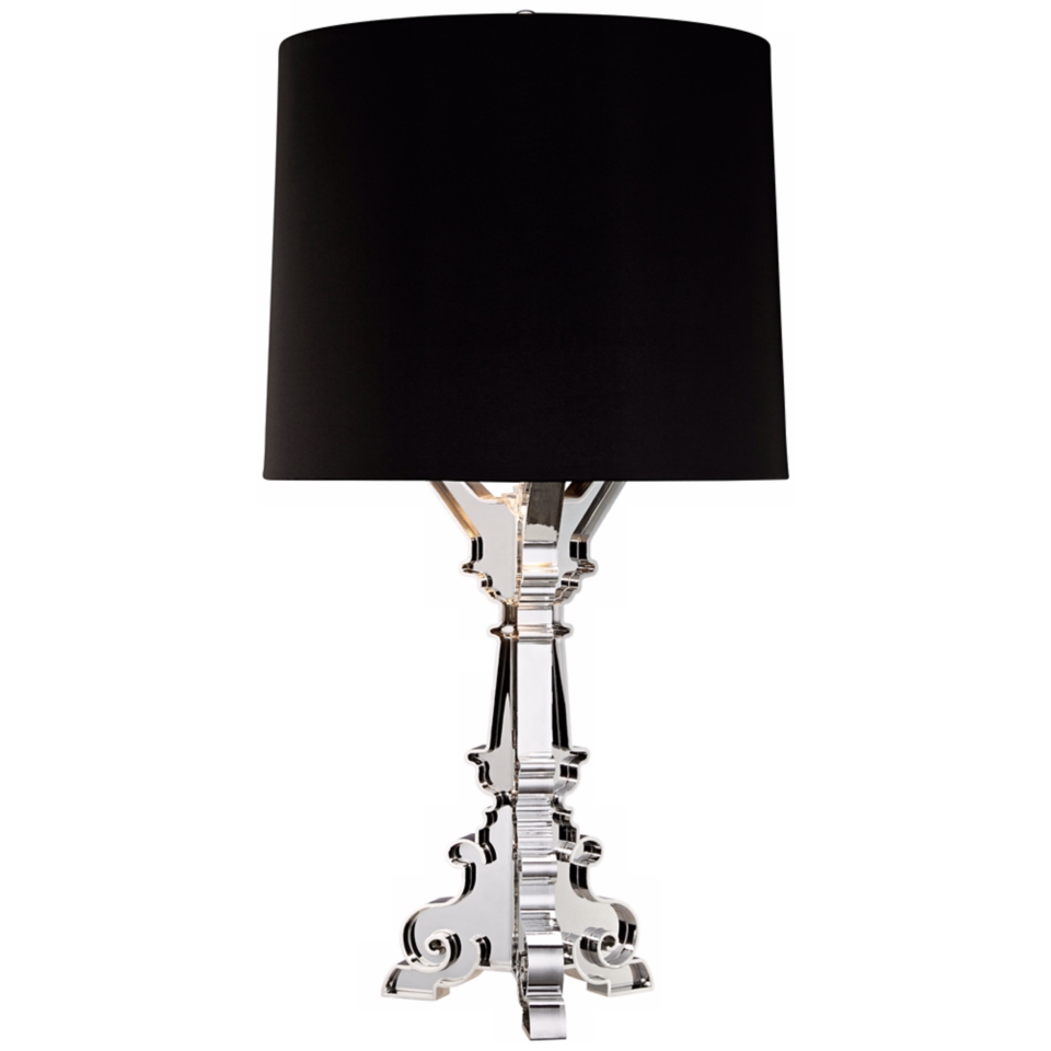 Baroque Silver Plate Acrylic Table Lamp   #X5023