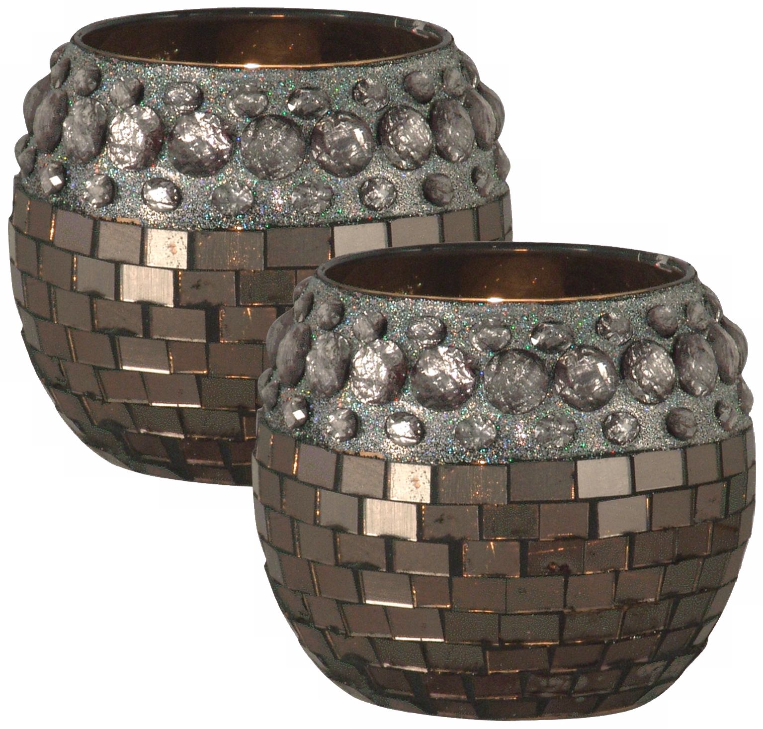 Dale Tiffany Set of 2 Egyptian Hazelnut Candle Holders