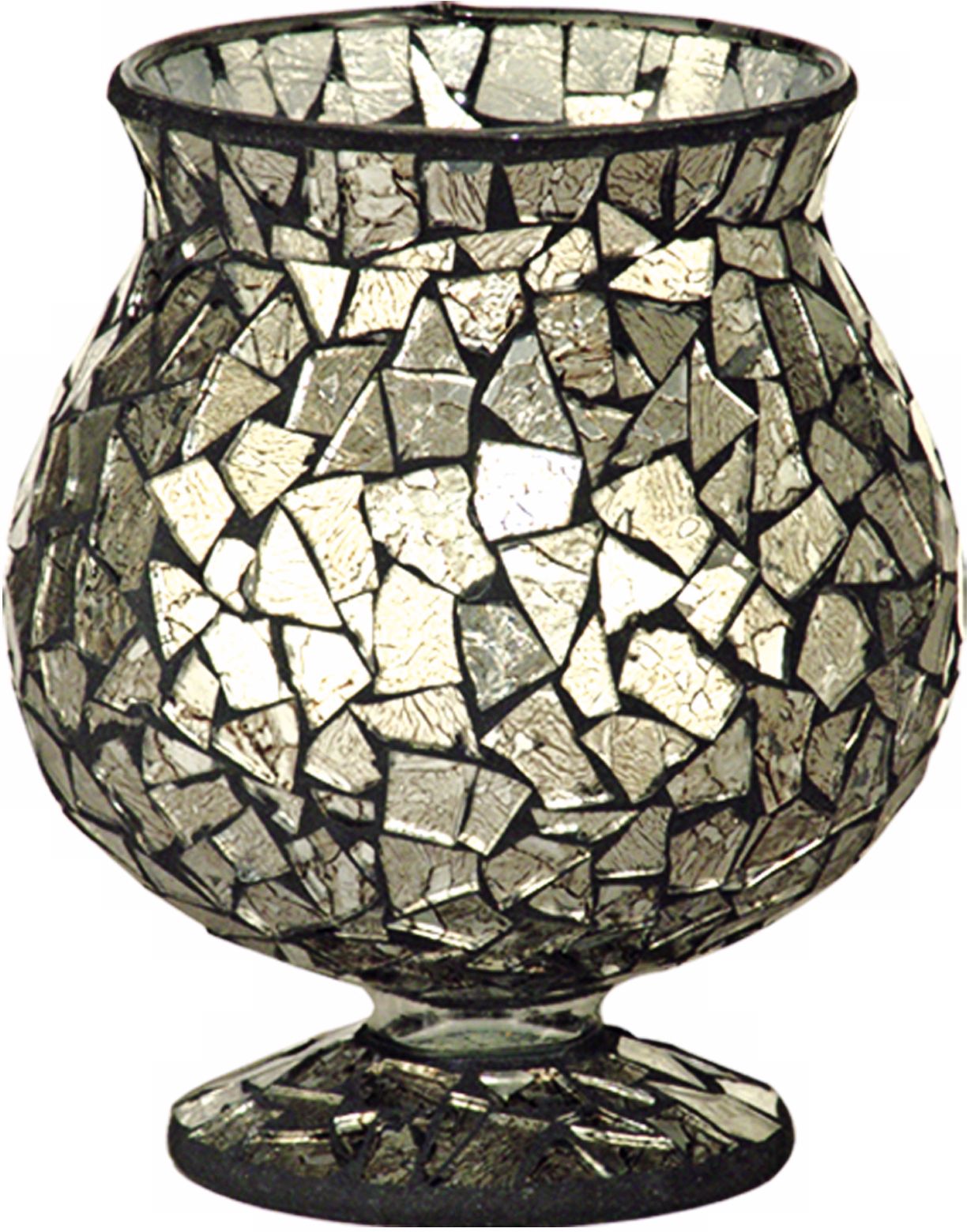 Dale Tiffany Silver Mosaic Hurricane Candle Holder