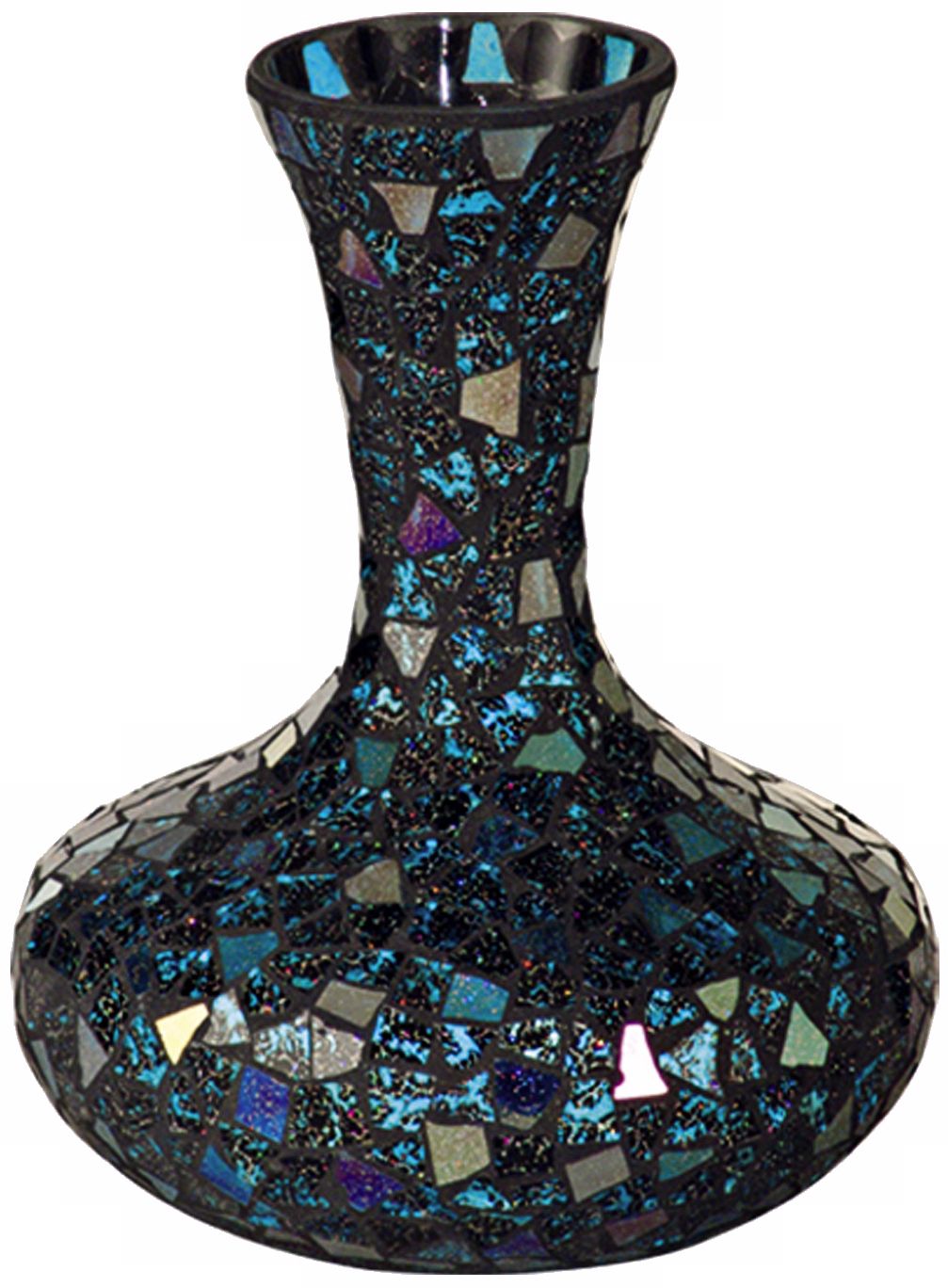 Dale Tiffany Sapphire Small Mosaic Glass Decanter Vase