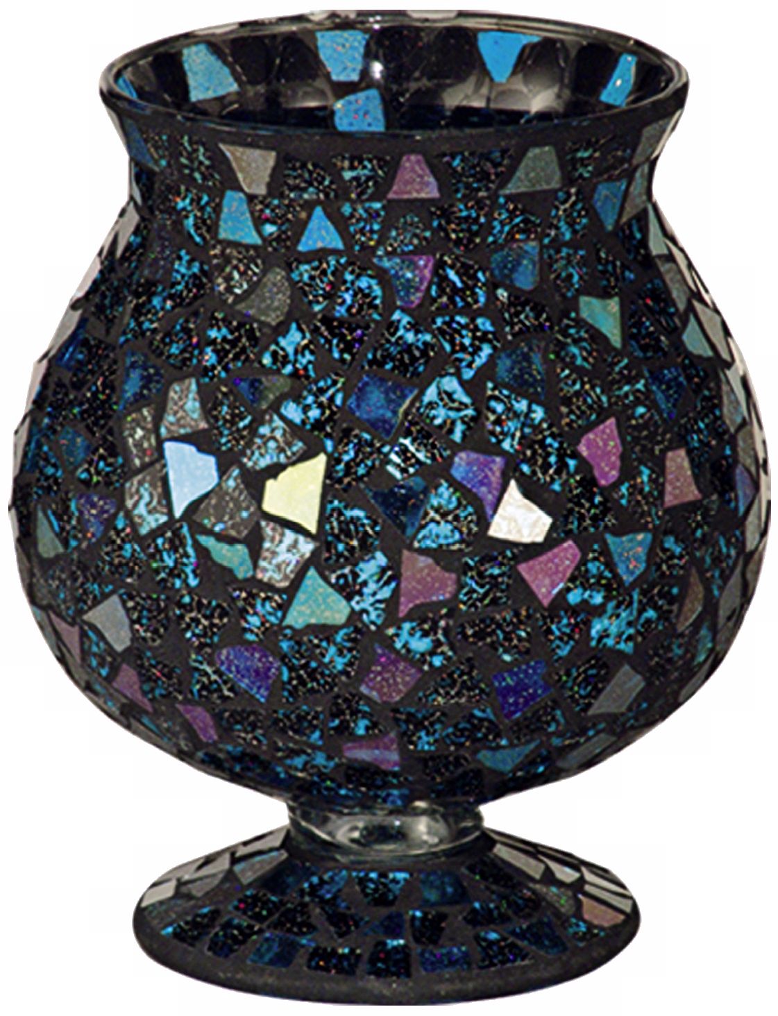 Dale Tiffany Sapphire Mosaic Hurricane Candle Holder