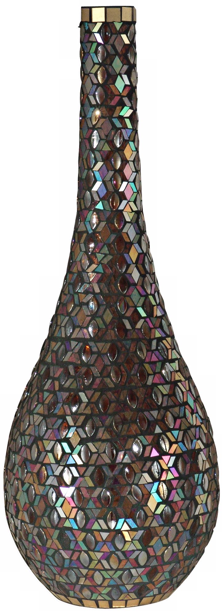 Dale Tiffany Peacock Tall Mosaic Art Glass Vase