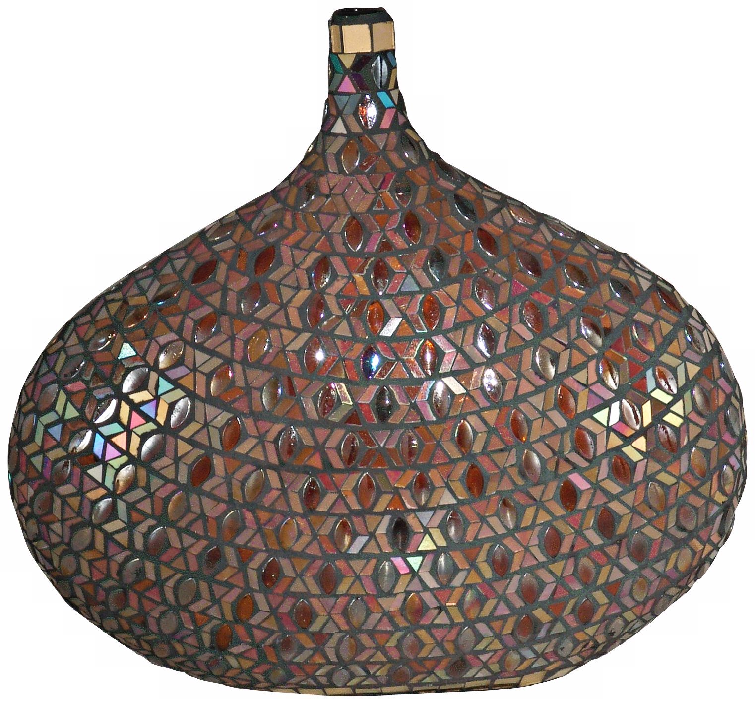 Dale Tiffany Peacock Decorative Mosaic Art Glass Vase