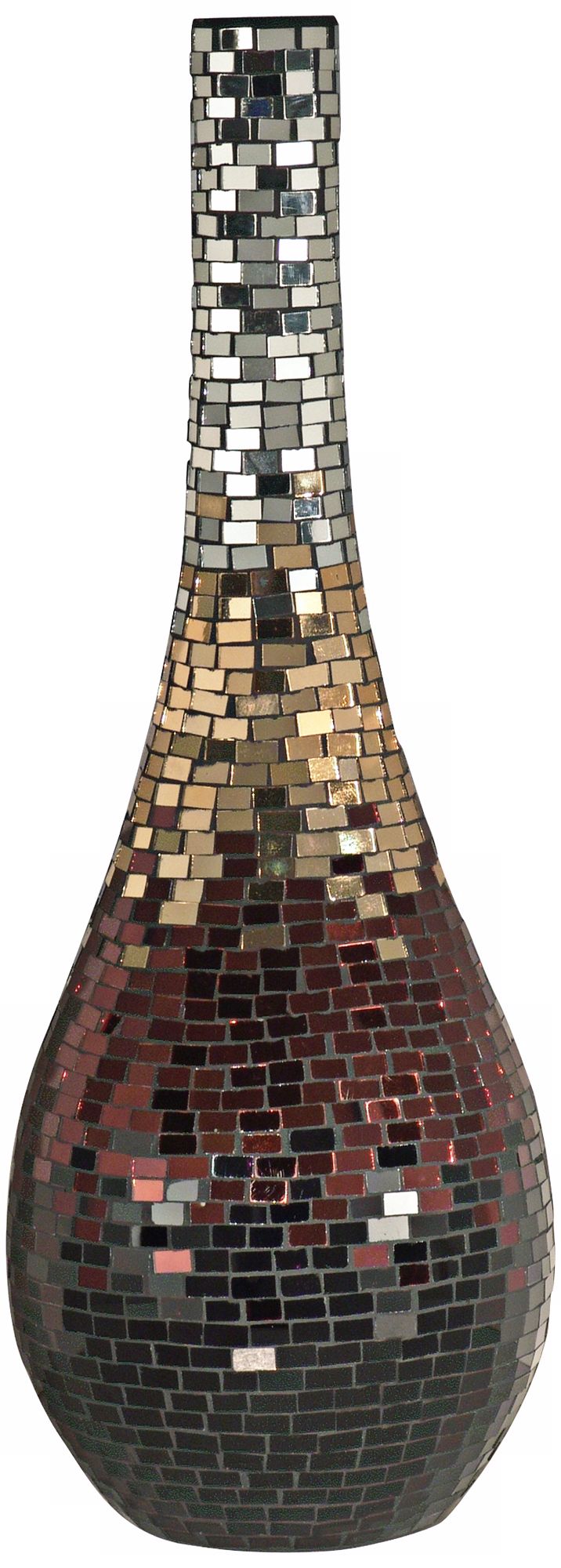 Dale Tiffany Metallic Tall Mosaic Art Glass Vase