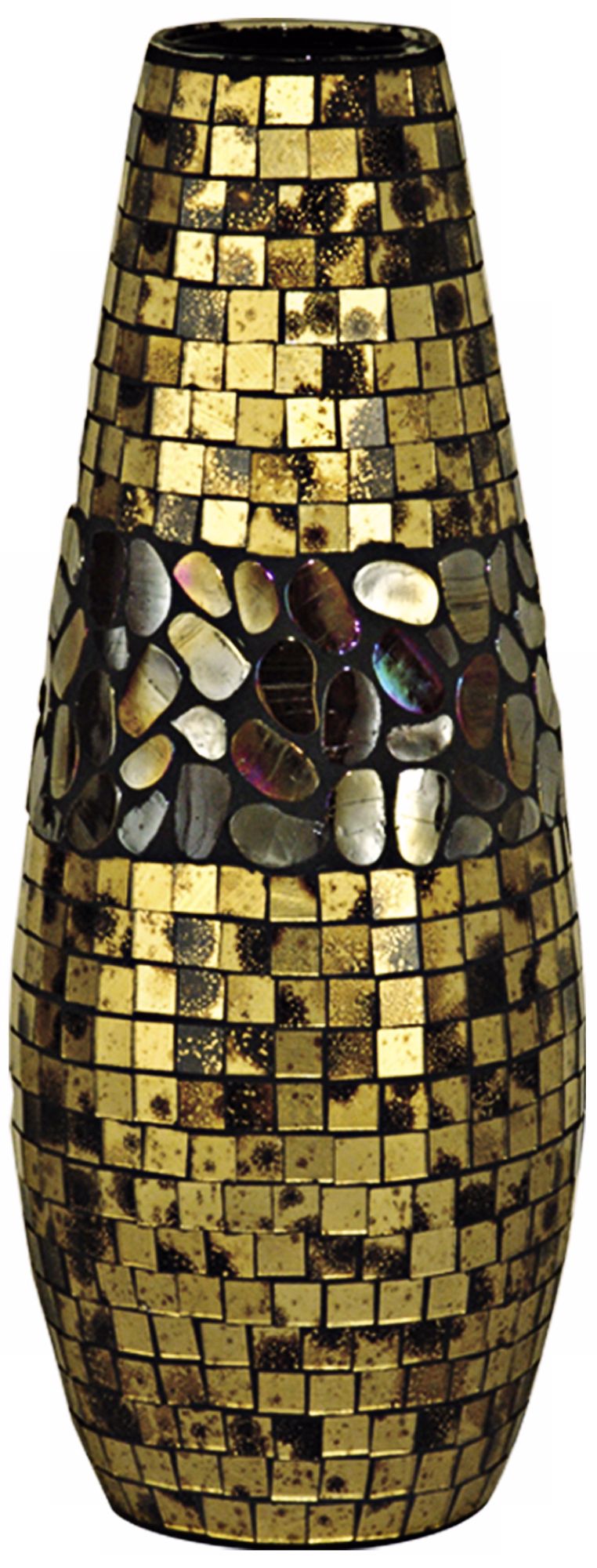 Dale Tiffany Antique Gold Grande Mosaic Art Glass Vase