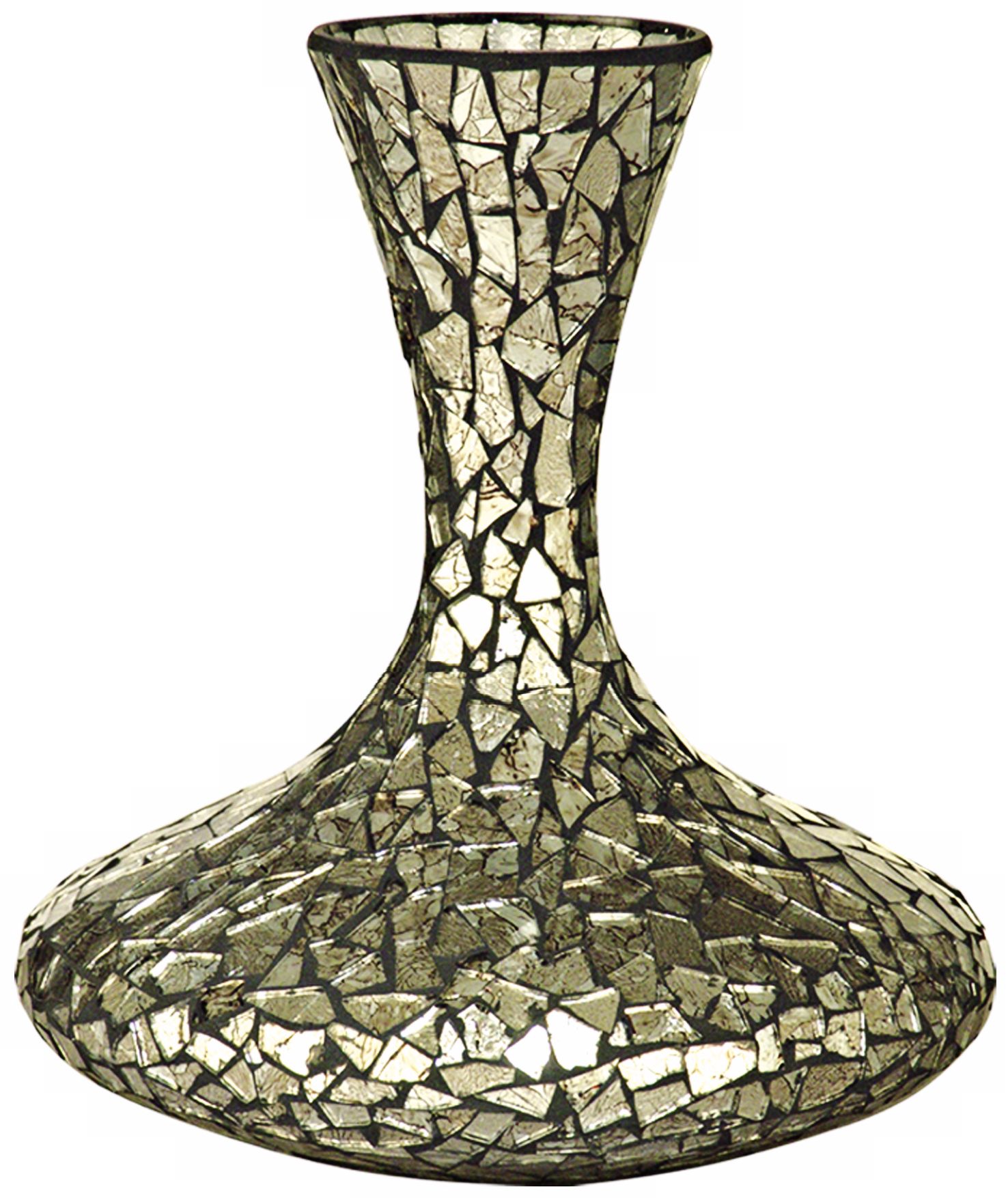 Dale Tiffany Silver Long Neck Mosaic Decanter Vase