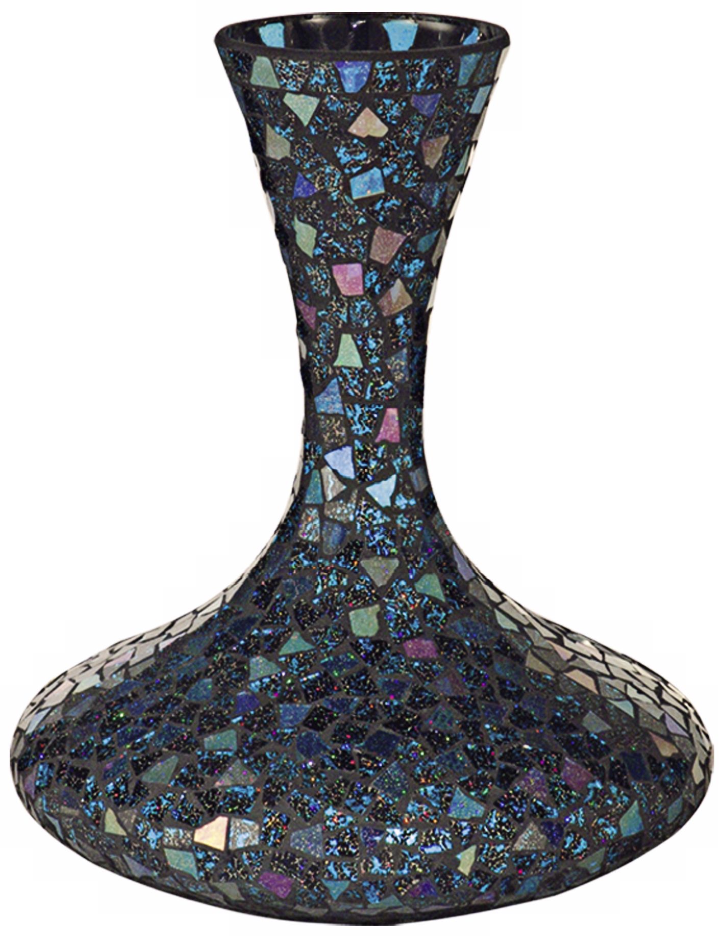 Dale Tiffany Sapphire Large Mosaic Glass Decanter Vase