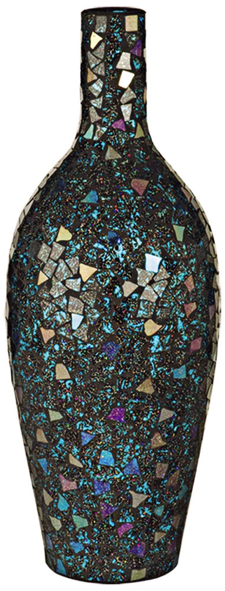 Dale Tiffany Sapphire Mosaic Glass Bottle Vase