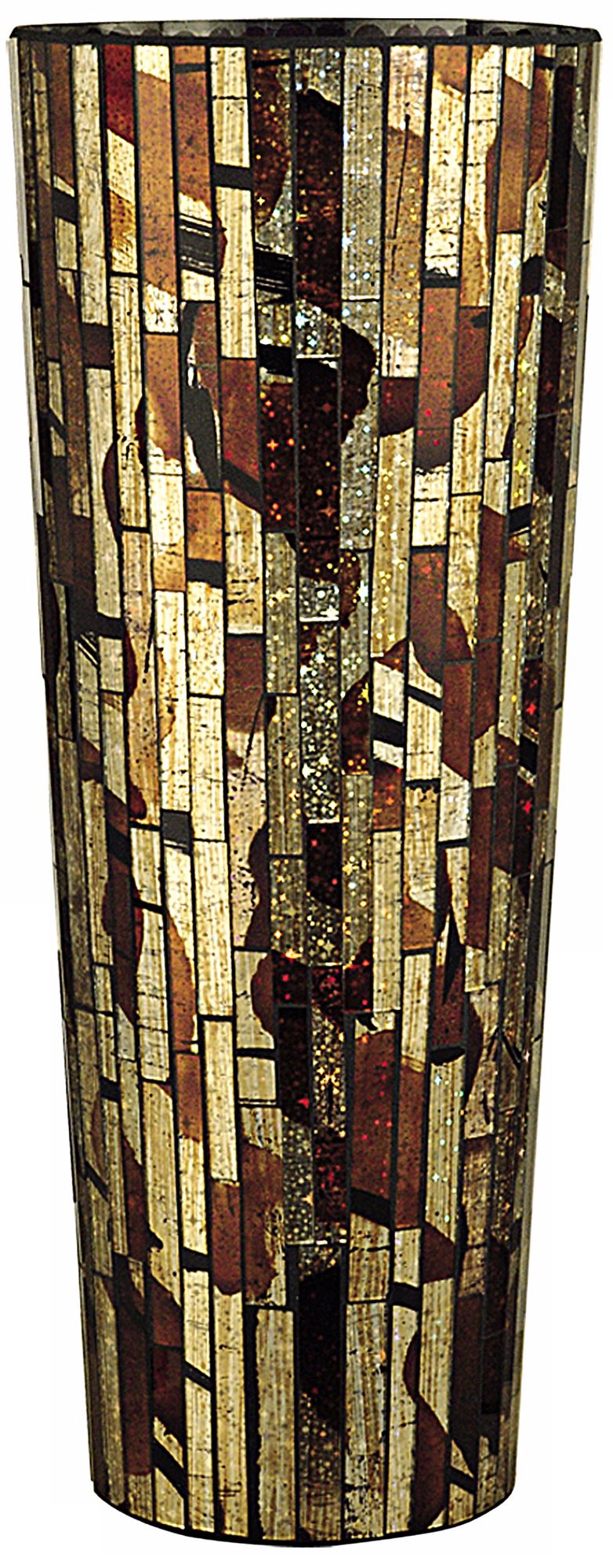 Dale Tiffany Bella Terra Large Cylinder Mosaic Glass Vase