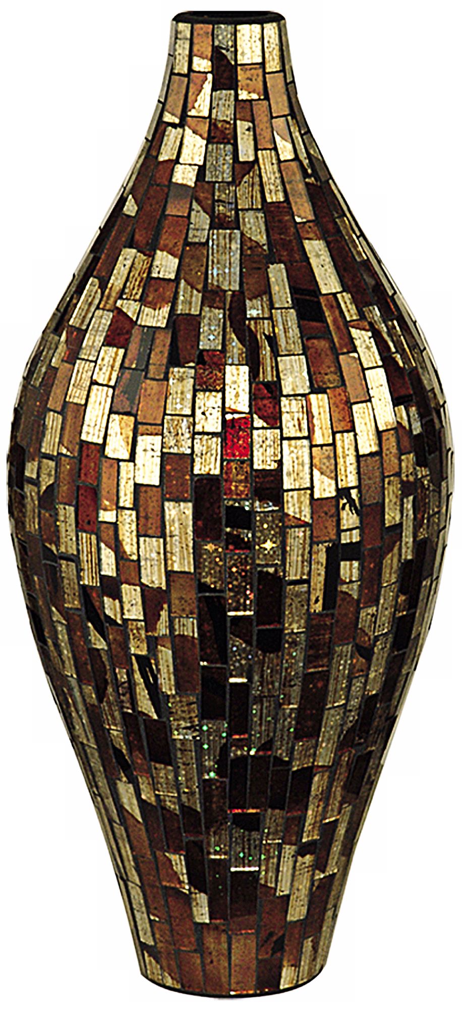 Dale Tiffany Bella Terra Oval Bulbous Mosaic Glass Vase