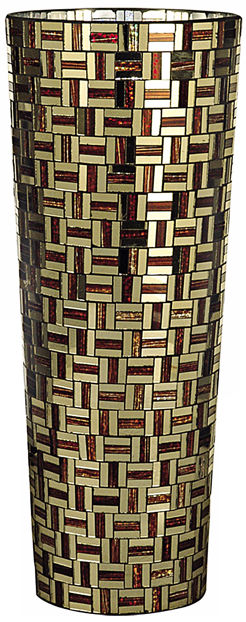 Dale Tiffany Ravenna Large Cylinder Mosaic Art Glass Vase