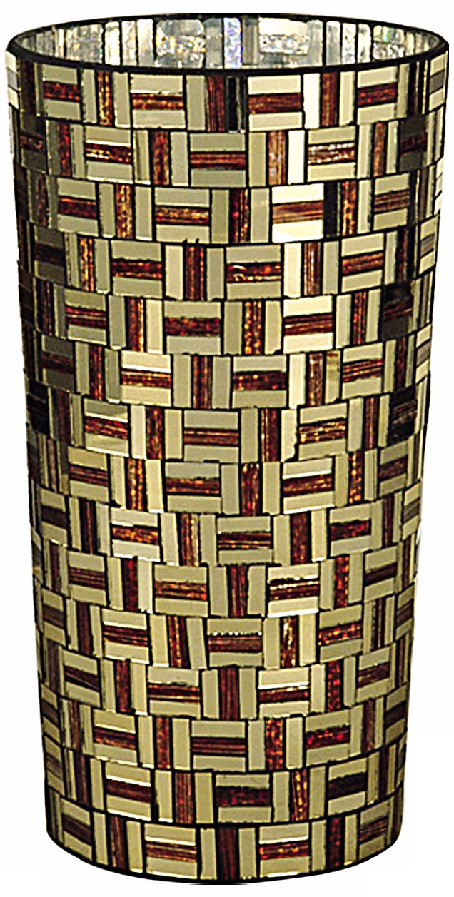 Dale Tiffany Ravenna Small Cylinder Mosaic Art Glass Vase