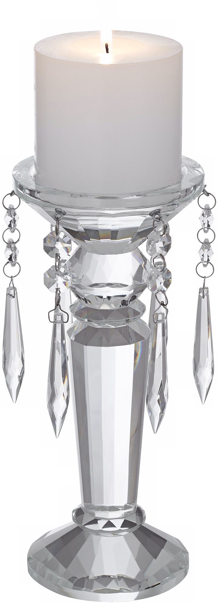 Small Crystal Pillar Candle Holder