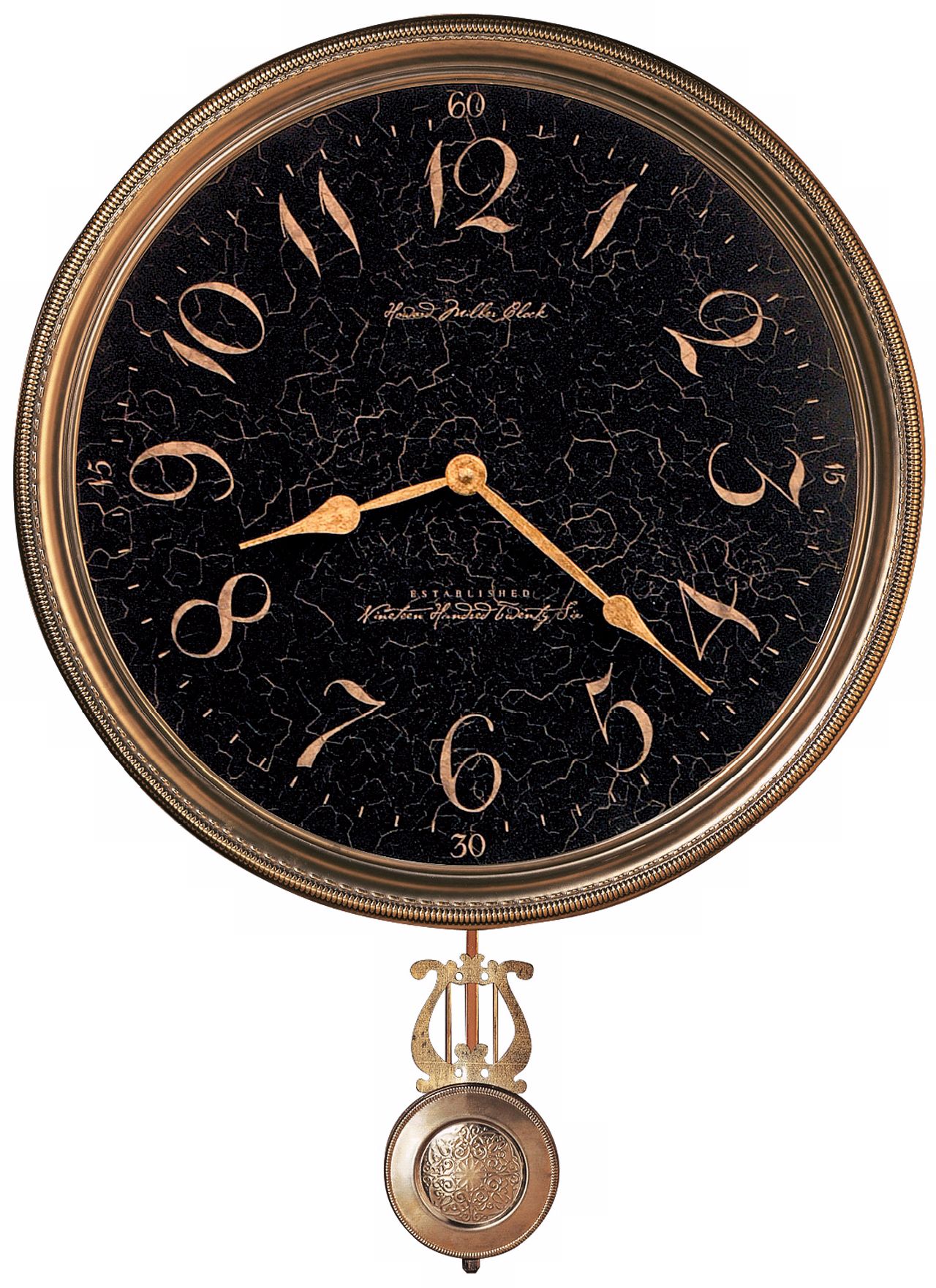Howard Miller 21" High Paris Night Brass Wall Clock