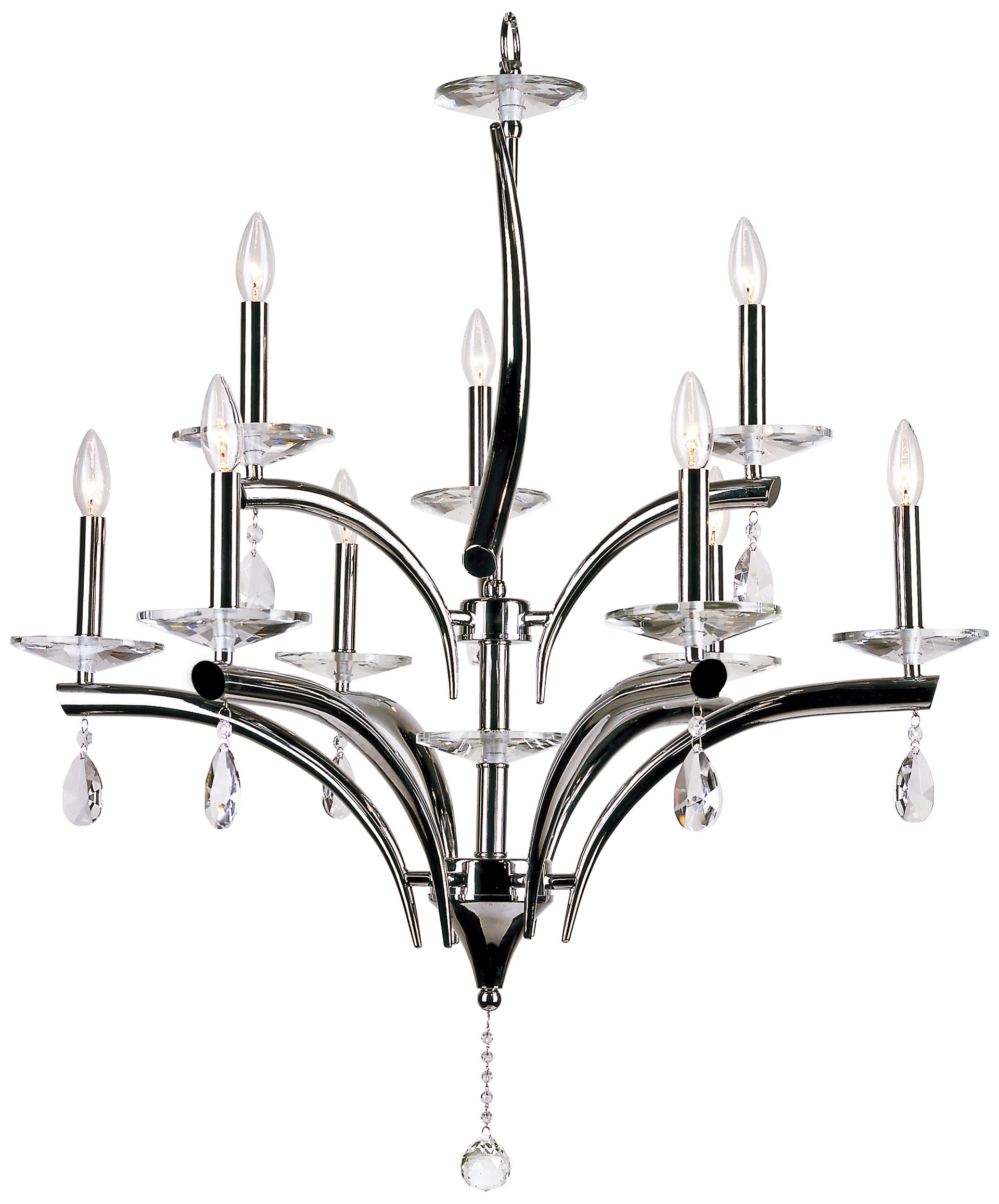 Palace Crystal 32" Wide 12-Light Chrome Chandelier