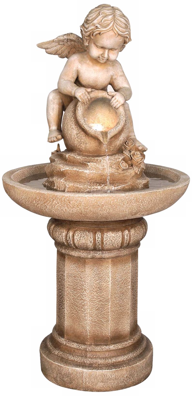 Bathing Cherub LED Fountain