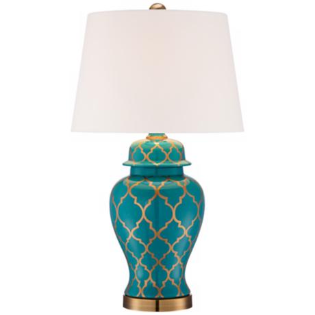 Moorish Pattern Ceramic Table Lamp - #X5372 | LampsPlus.