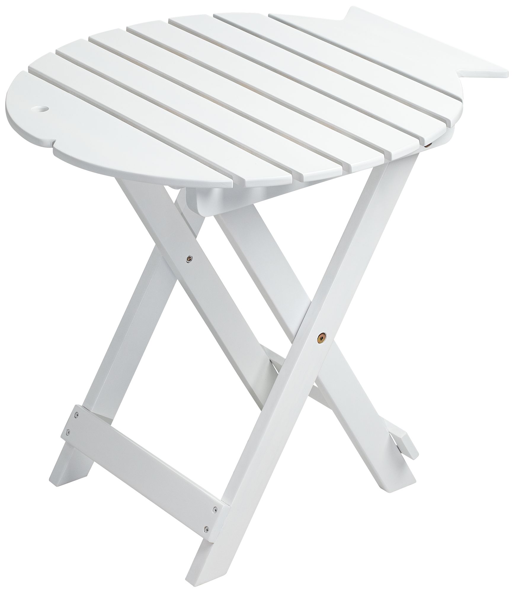 Monterey Fish Wood White Outdoor Folding Table
