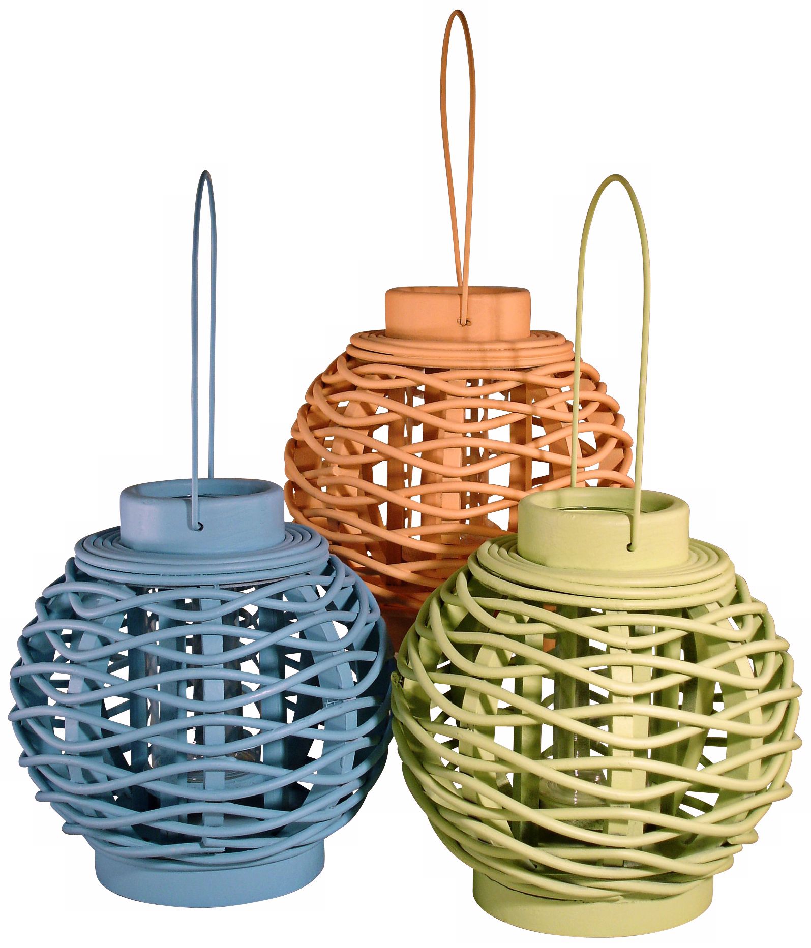 Judith Edwards Designs Set of 3 Colored Candle Lanterns