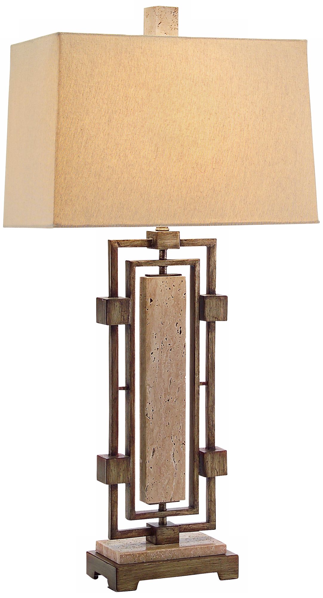 John Richard Stone and Bronze Table Lamp