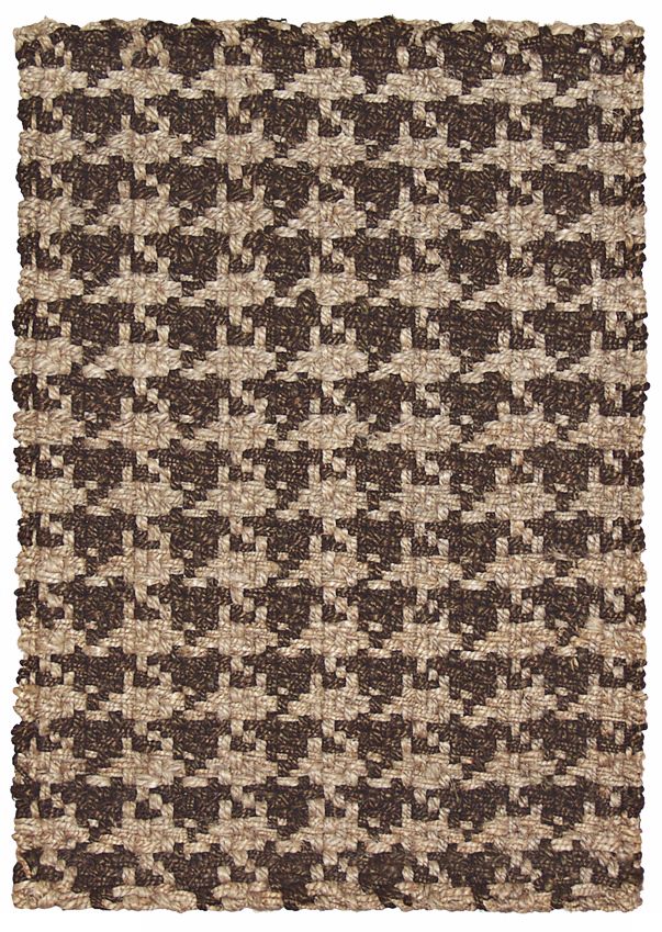 Classic Home Houndstooth Brown Jute Area Rug
