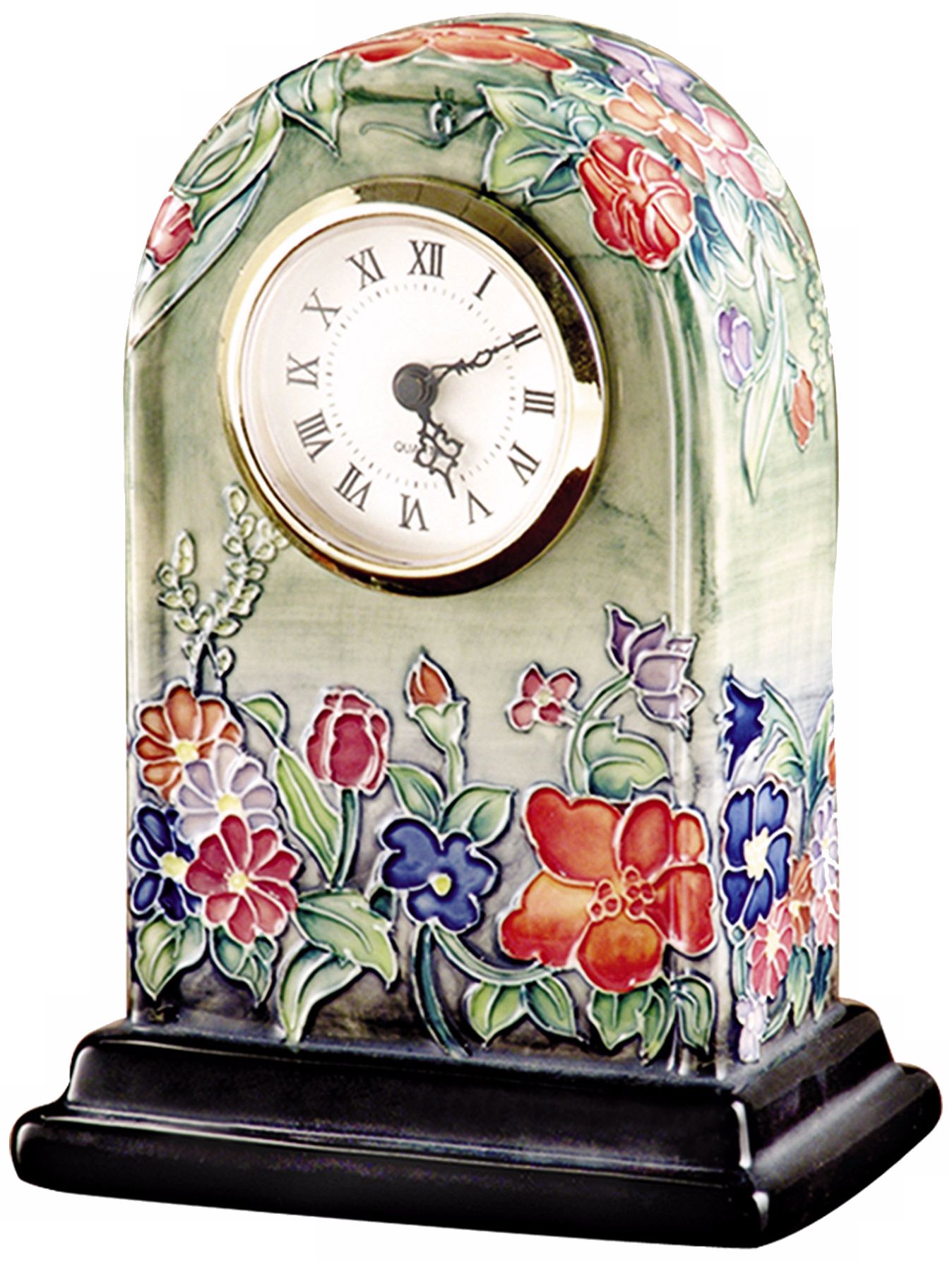 Dale Tiffany Flower Garden Hand-Painted Porcelain Clock