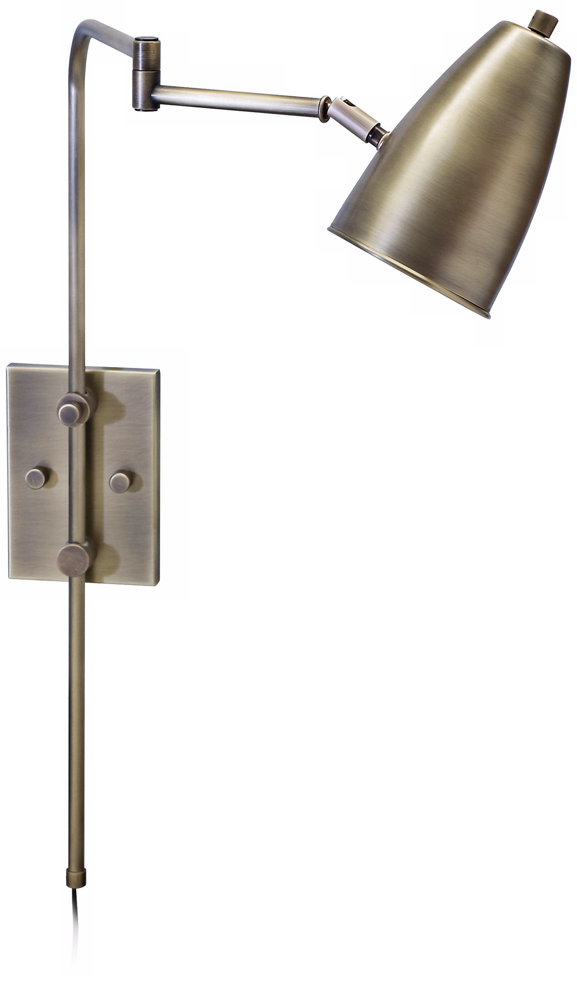 House of Troy Cambridge Antique Brass Swing Arm Wall Lamp