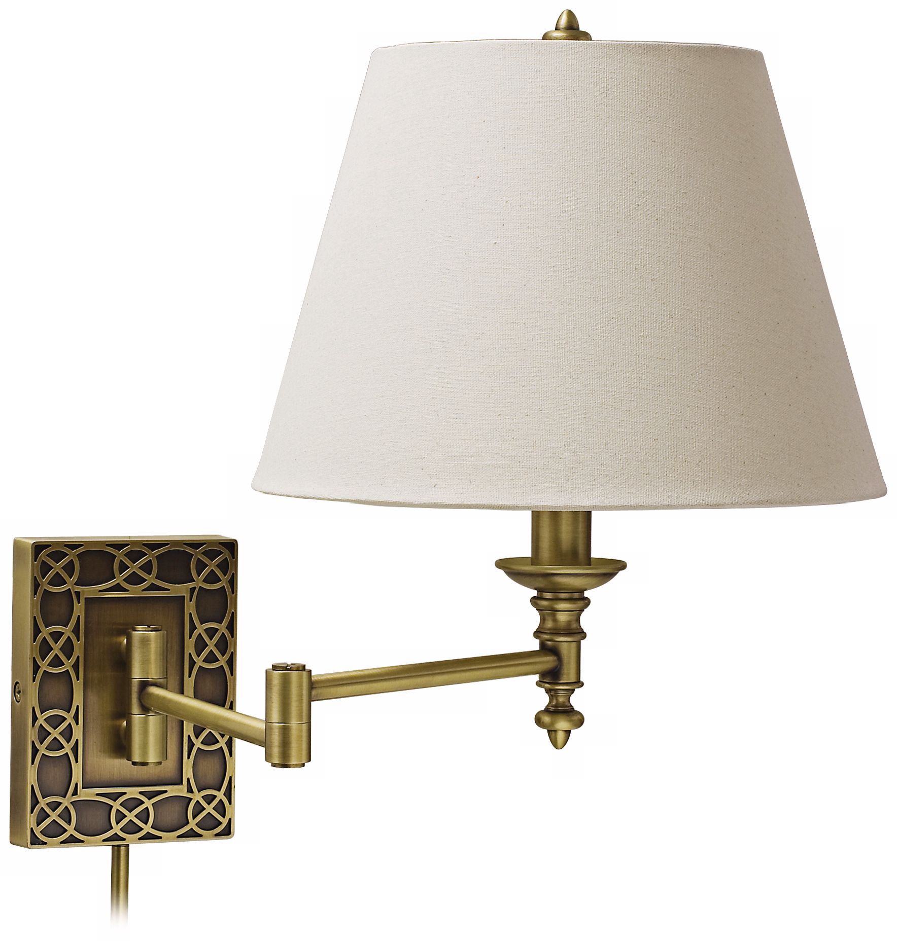 House of Troy Wall Knot Brass Plug-In Swing Arm Wall Lamp