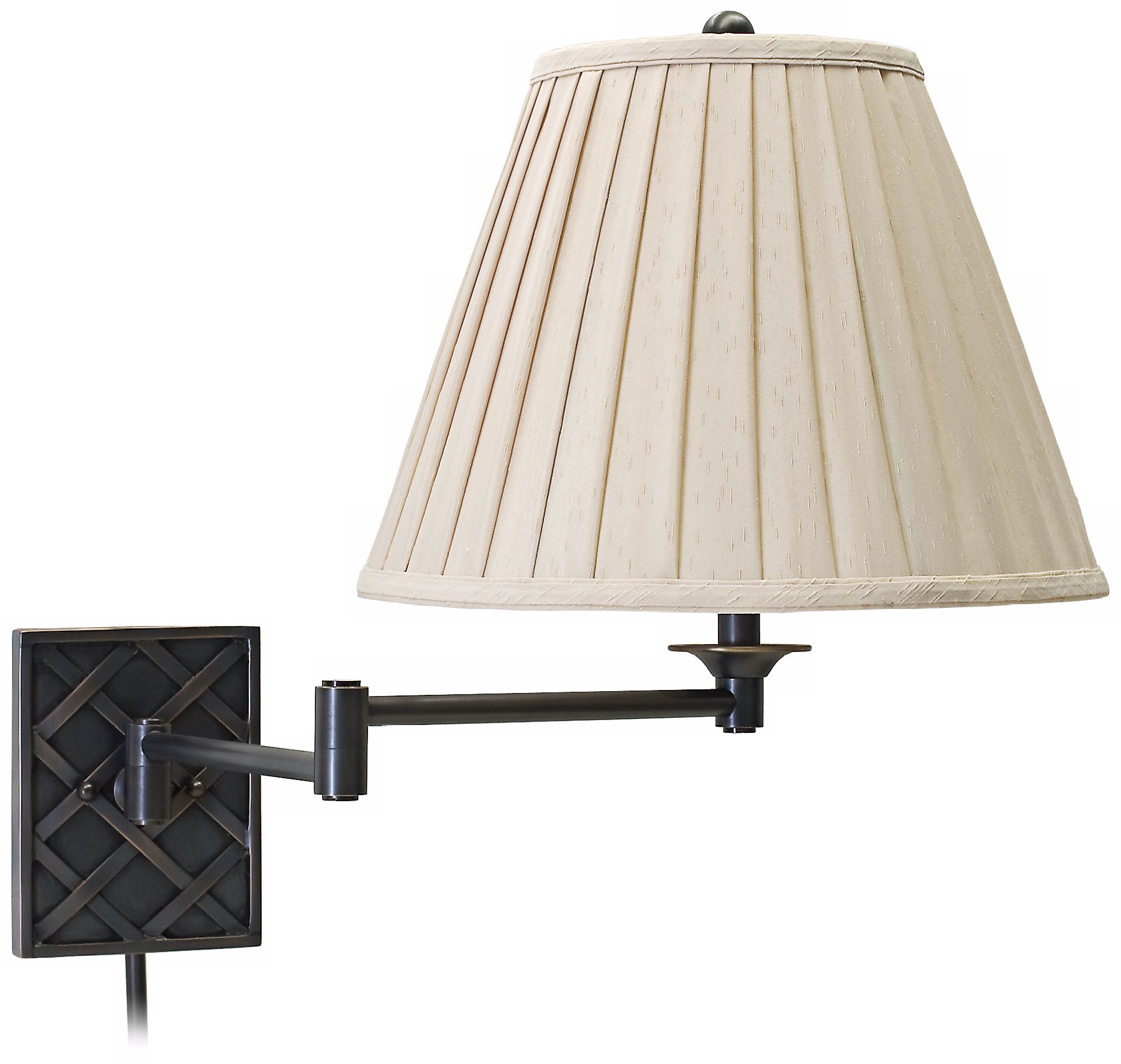 House of Troy Deco Basket Bronze Swing Arm Wall Lamp