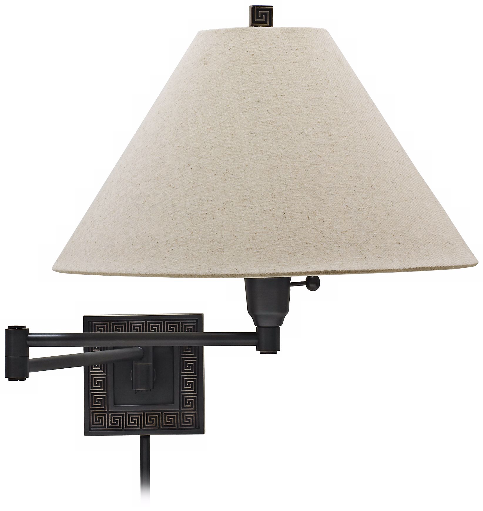 House of Troy Greek Key Bronze Swing Arm Wall Lamp