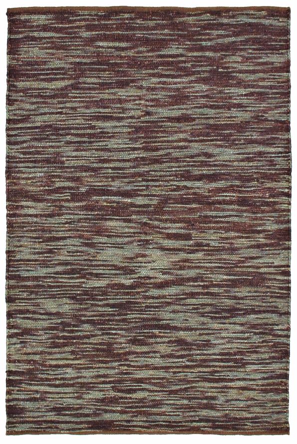 Classic Home Soumak Stripe Turquoise Mine Brown Jute Rug
