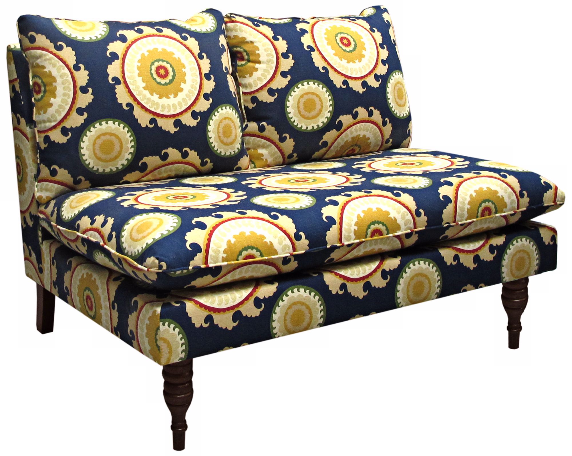 Tangine Blue Ponderosa Armless Chaise