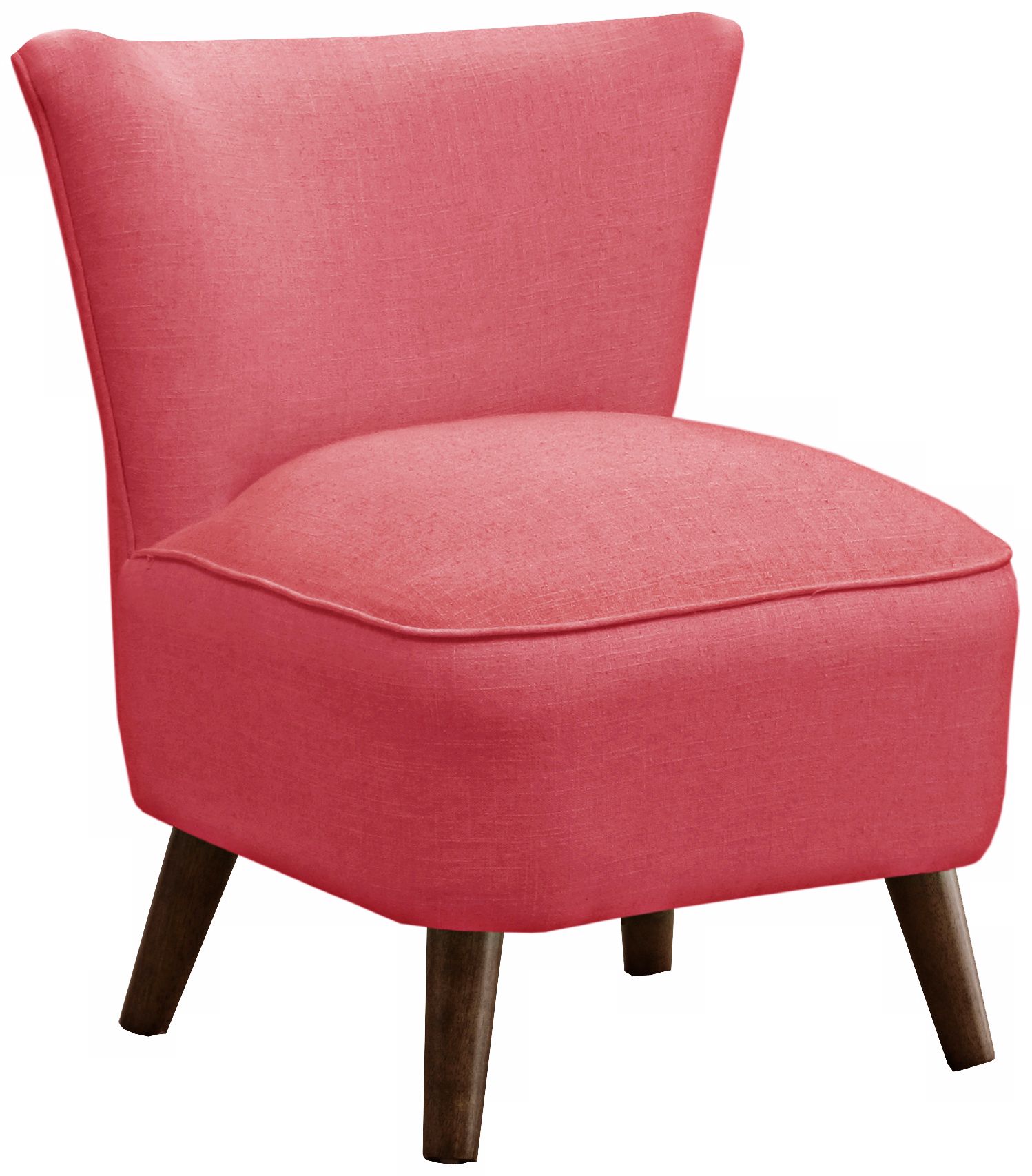 Annabelle Mid-Century Modern Coral Linen Chair