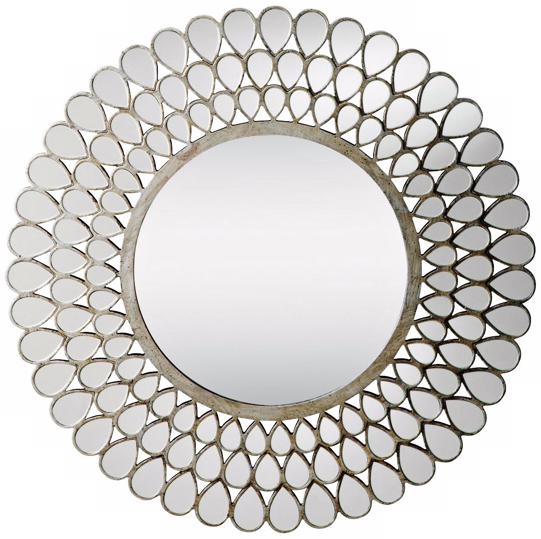 Kichler Teardrop Silver and Glass 35" Framed Wall Mirror