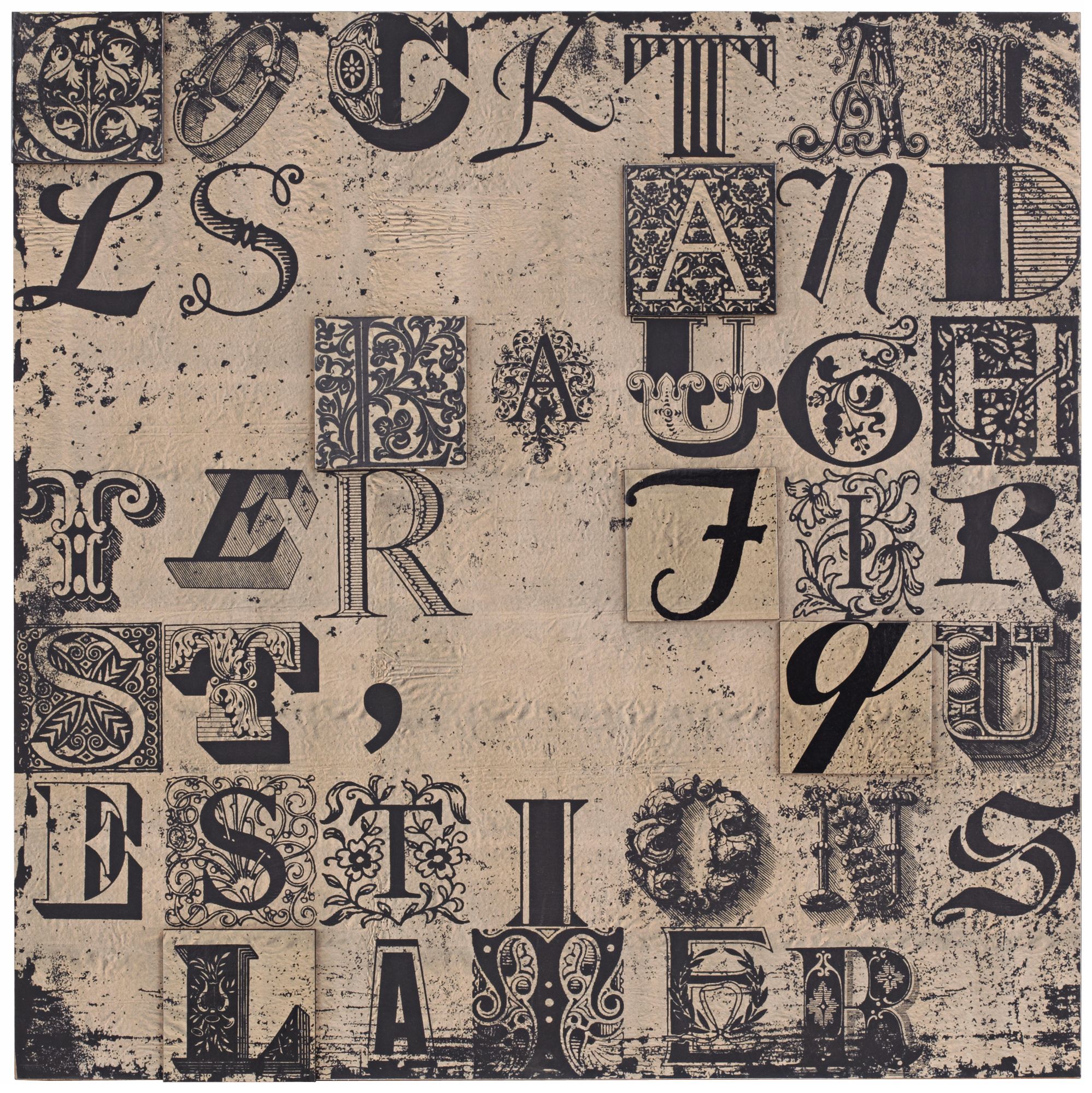 Cocktails First 25 1/2" Square Typography Wall Art