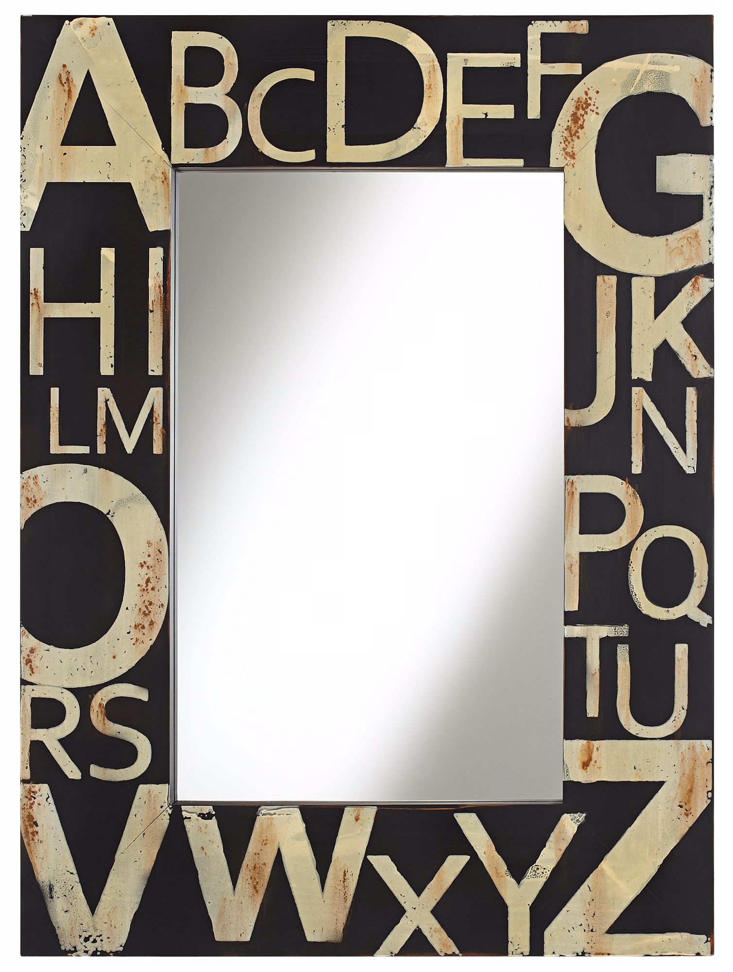 Black and Cream Typography 36" High Wall Mirror