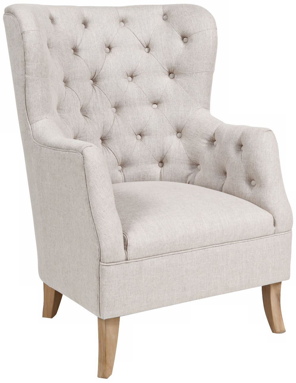 Cafer Light Cream Fabric Club Chair