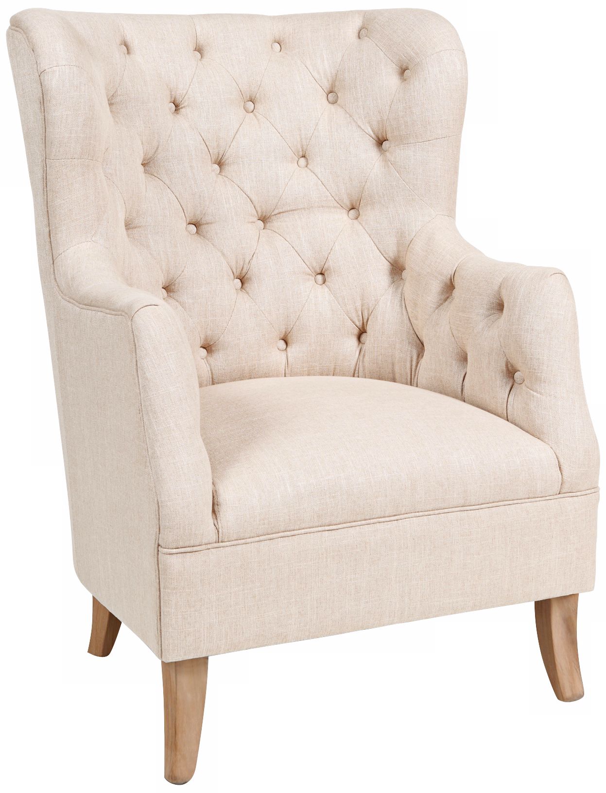Cafer Vanilla Fabric Club Chair