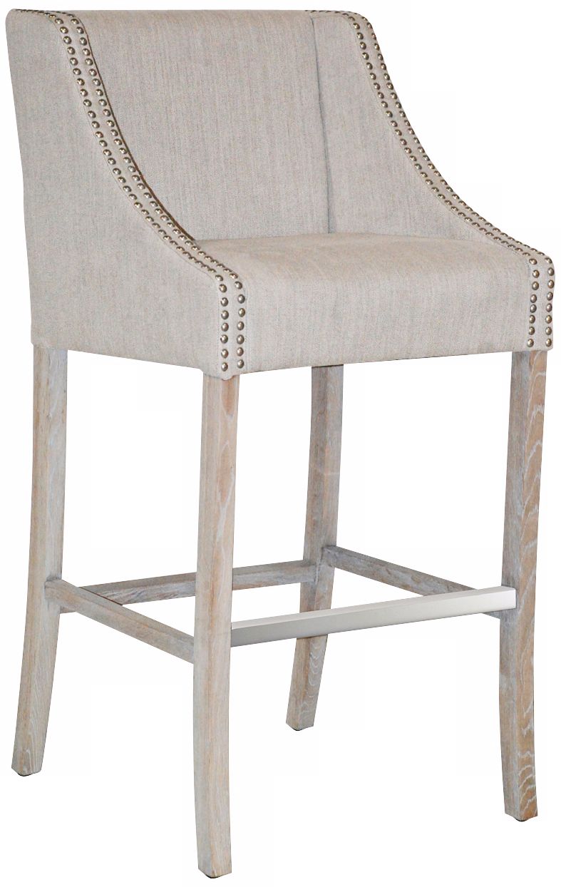 Cascade Putty Linen Bar Stool