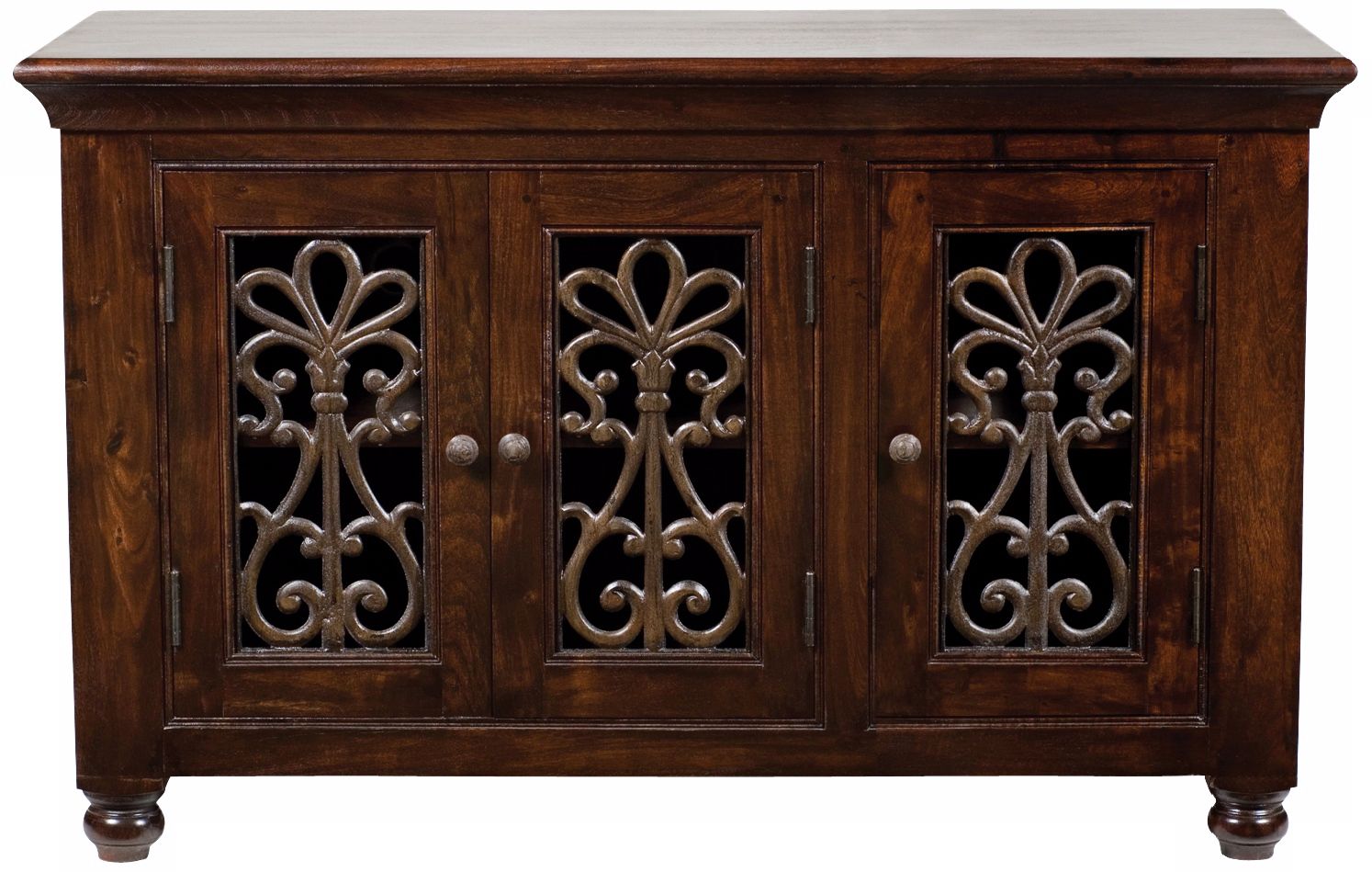 Augustine 3-Door Cinnamon Wood Flat Screen TV Stand