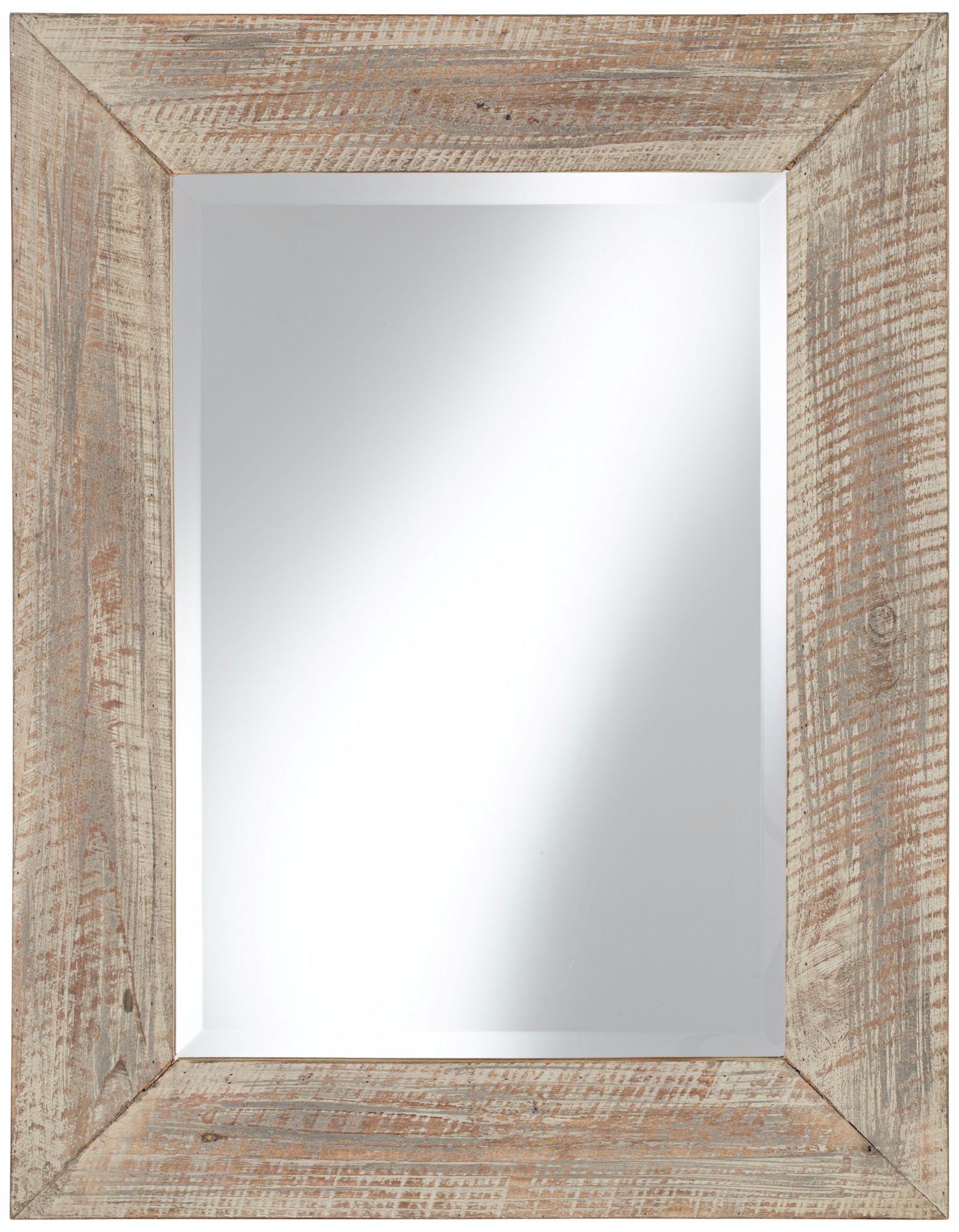 Bay Point 35 1/2" High Whitewashed Wood Wall Mirror