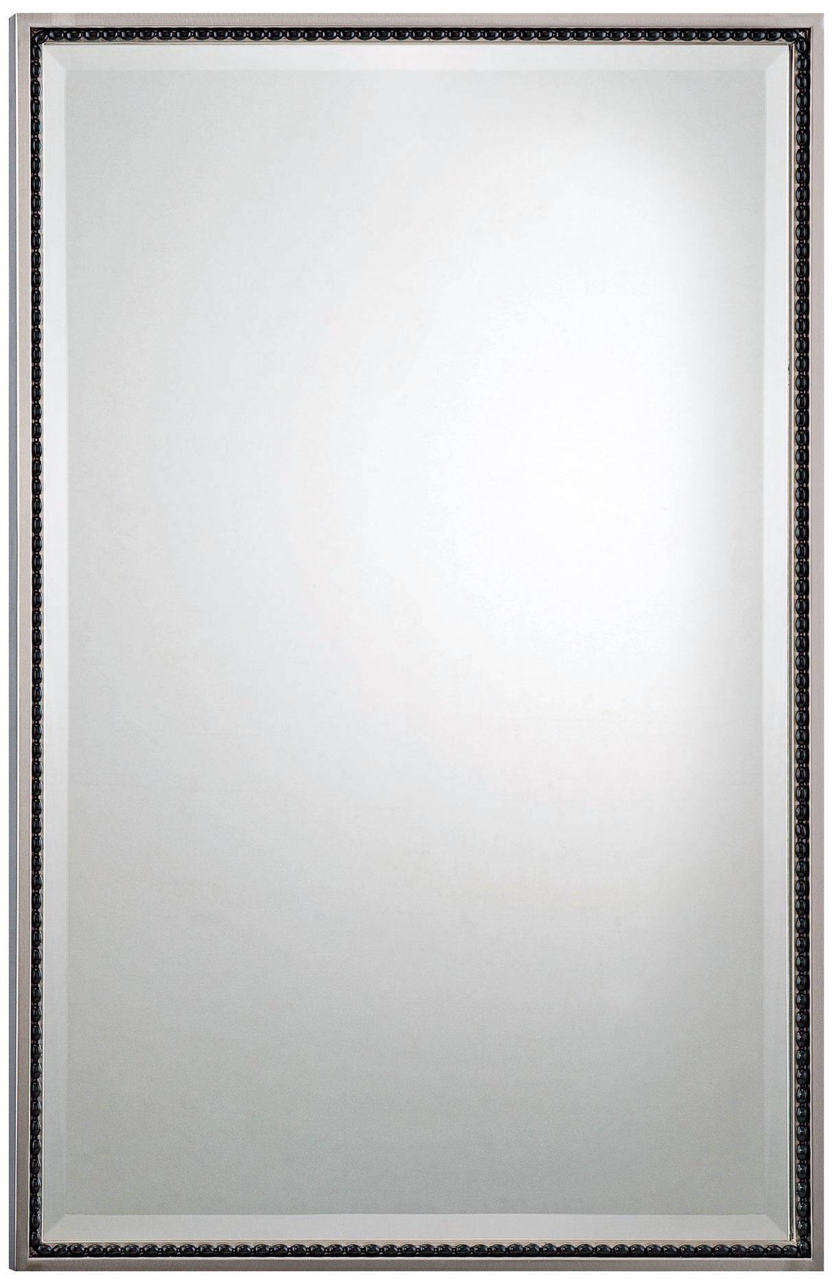 Quoizel Larchmont 33" High Rectangular Nickel Wall Mirror