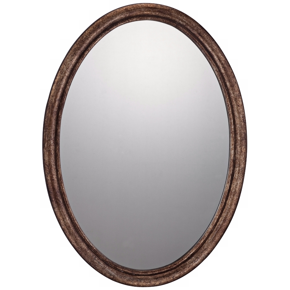 Quoizel Wolcott 30" High Dark Silver Oval Mirror   #X5896