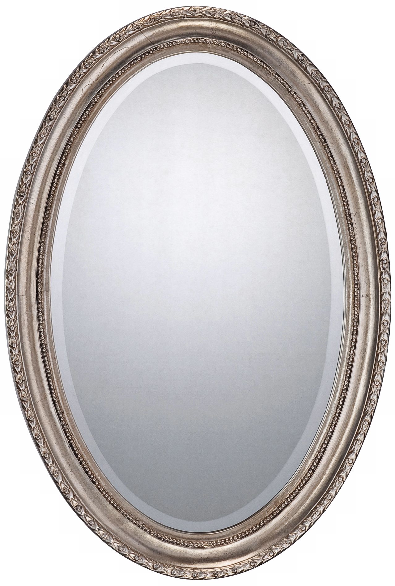 Quoizel Monroe Silver 28" Oval Wall Mirror