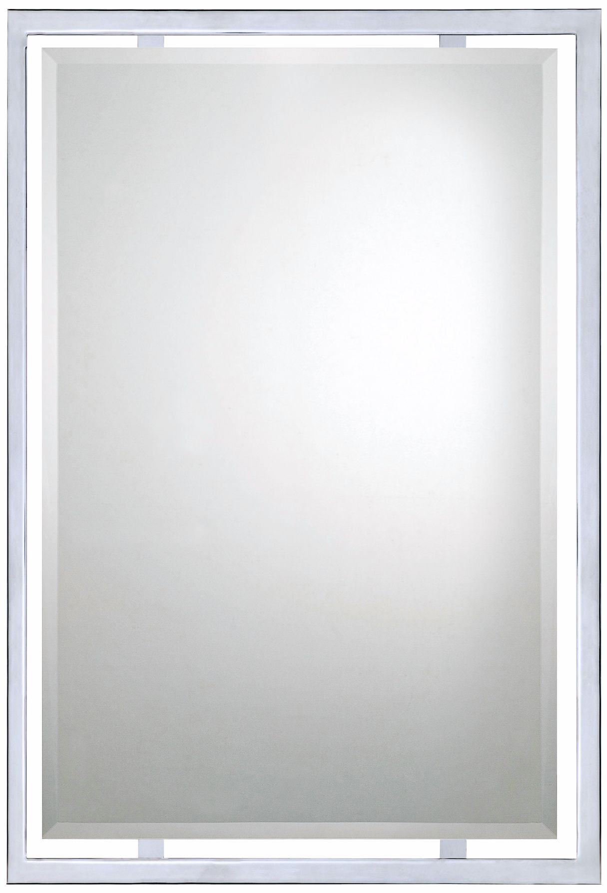 Quoizel Norton Chrome 32" High Rectangular Wall Mirror